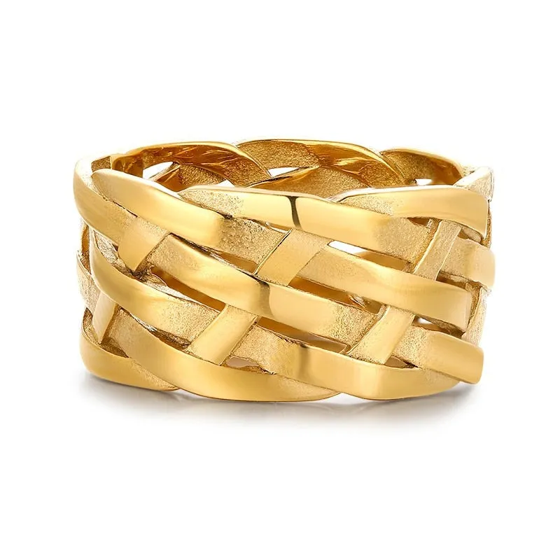 Vintage Weave Viking Ring Wedding Women Jewelry