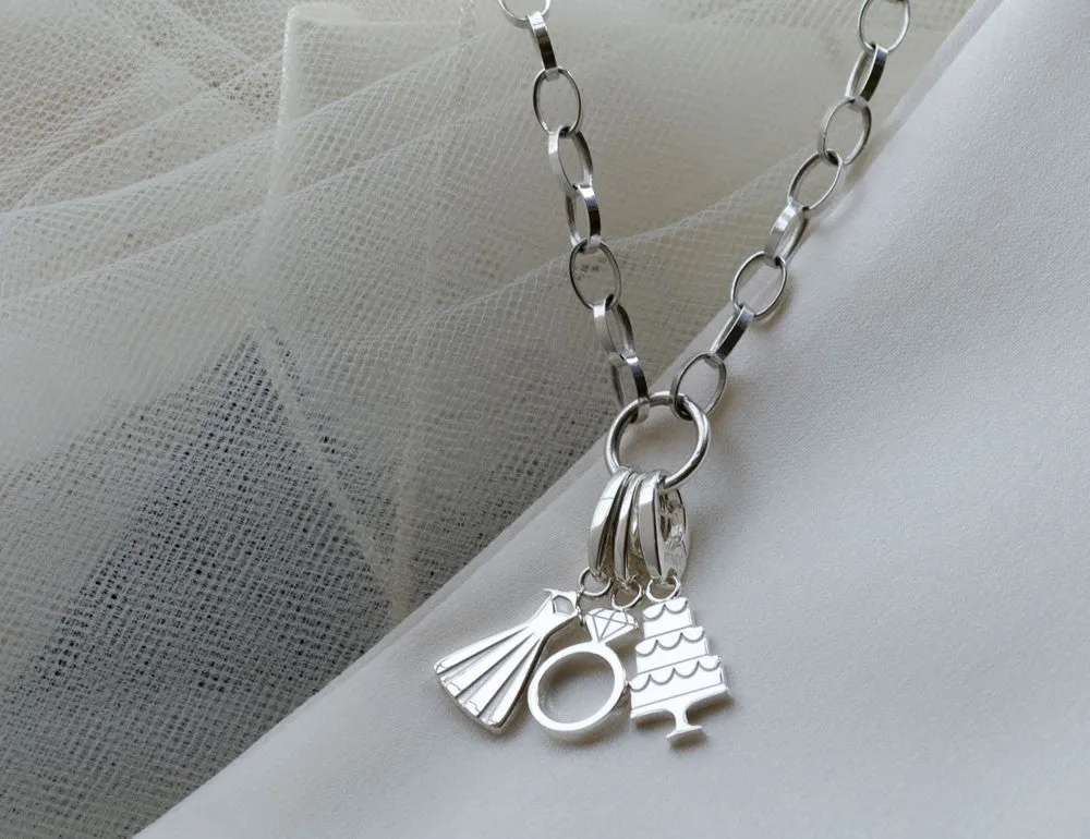 WEDDING CAKE CHARM IN STERLING SILVER