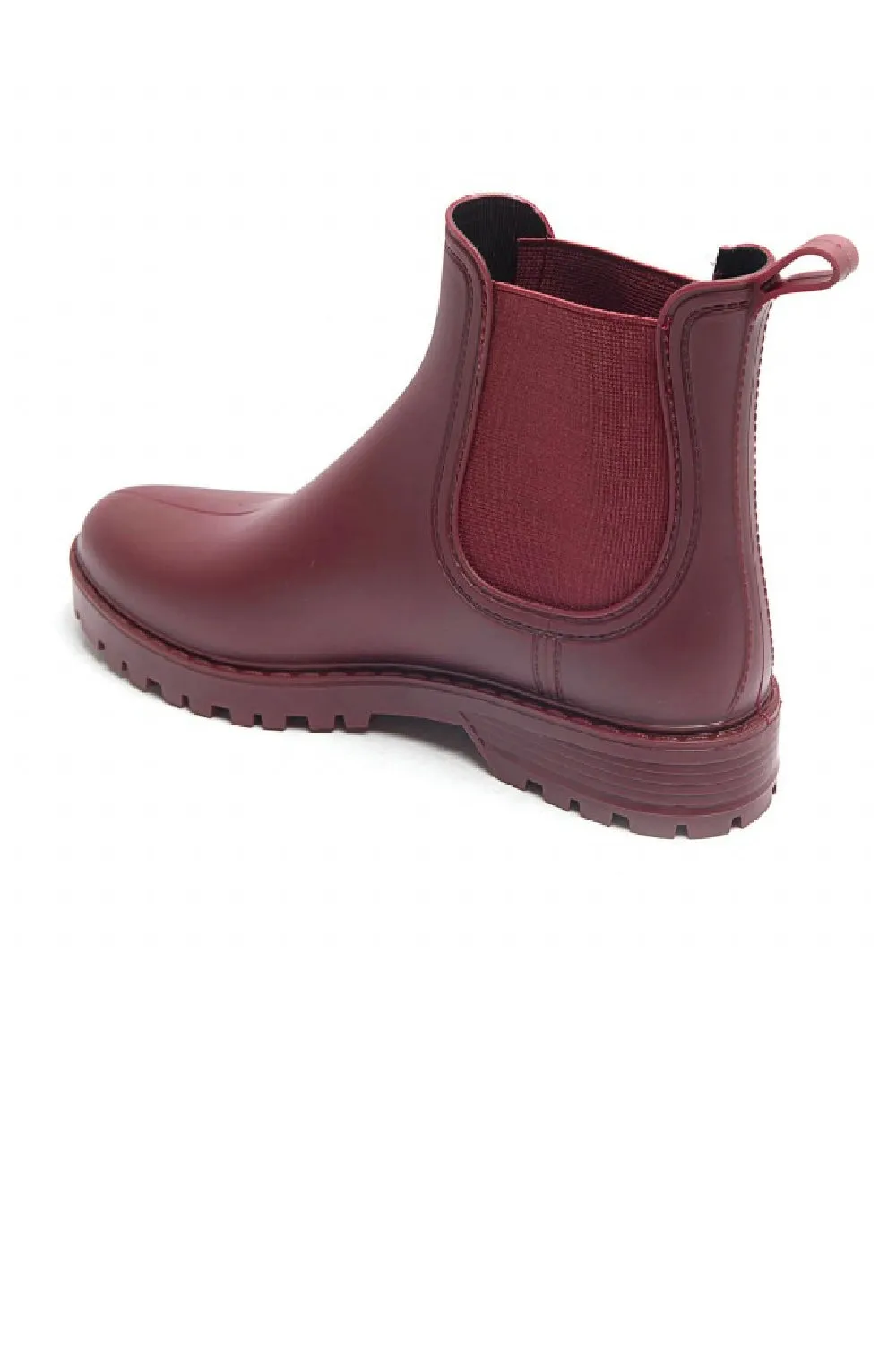 WOMENS RED SLIP ON RAIN BOOTS SHOES