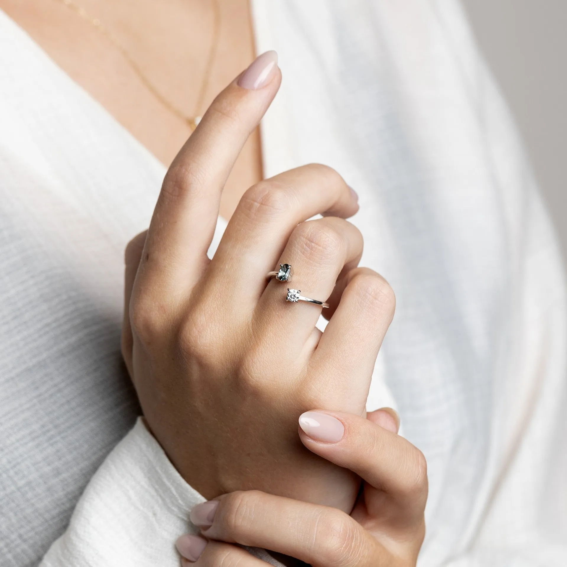 Women's spinel and diamond ring