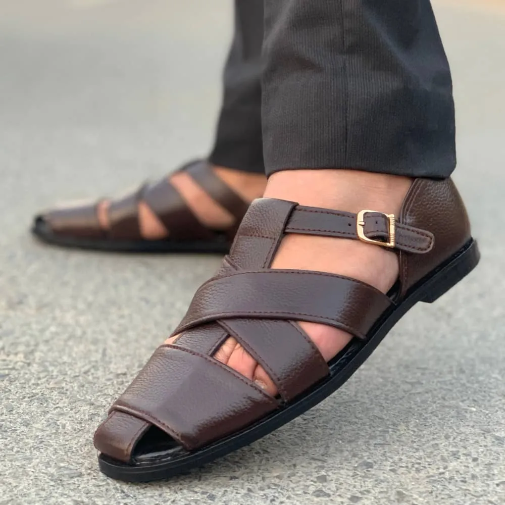WS Pure leather Handmade Brown Mild Sandal- 688