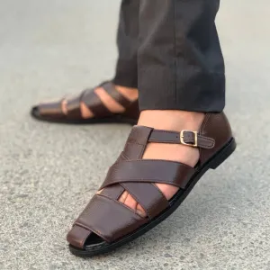 WS Pure leather Handmade Brown Mild Sandal- 688