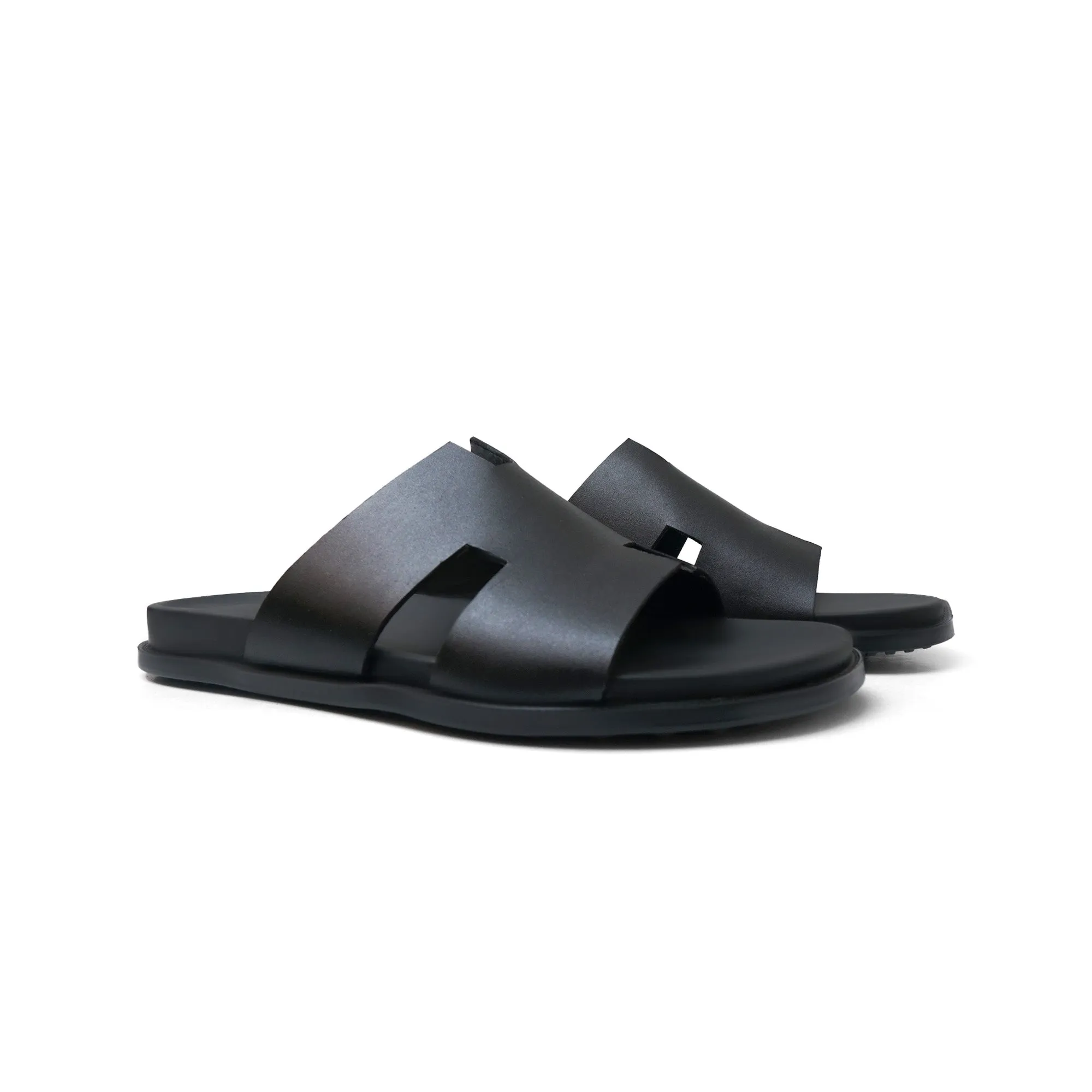 WS Pure leather Handmade Rave Black Chappal WS-1140