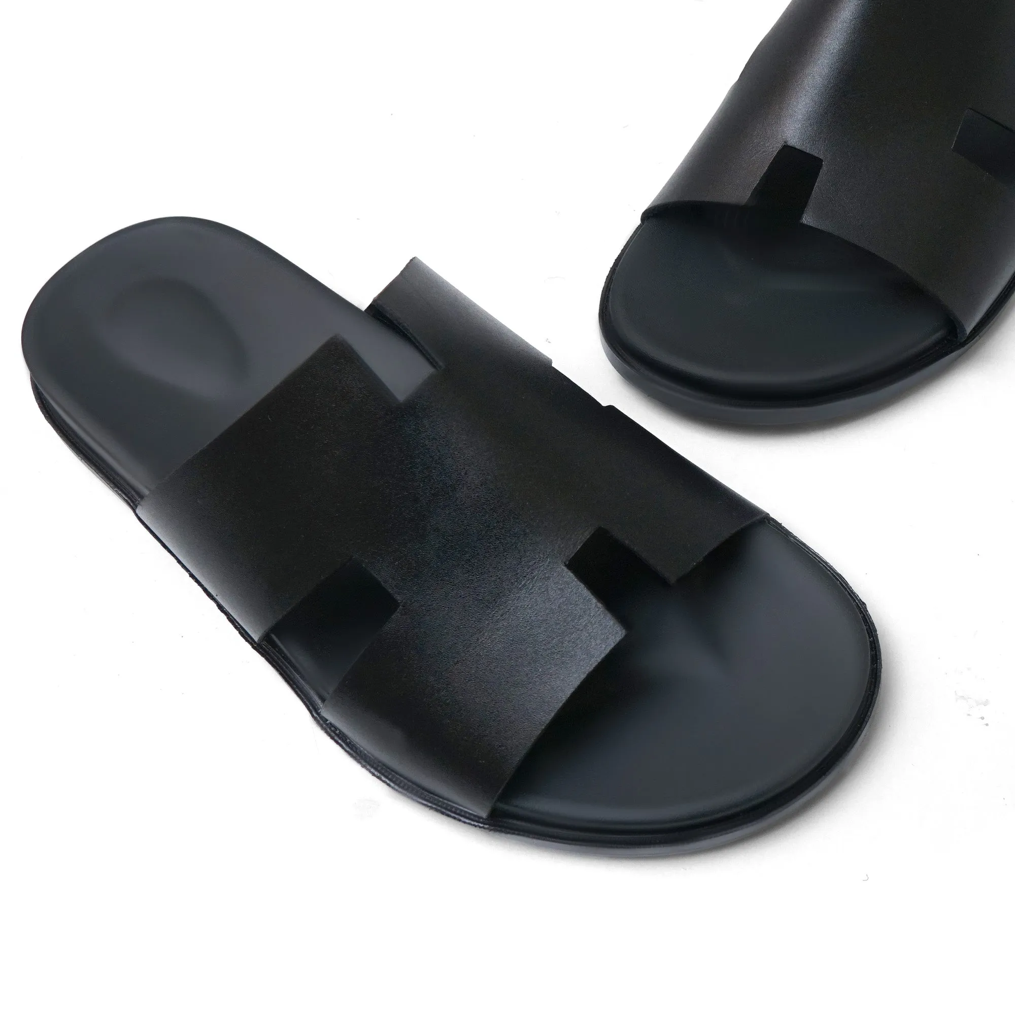 WS Pure leather Handmade Rave Black Chappal WS-1140
