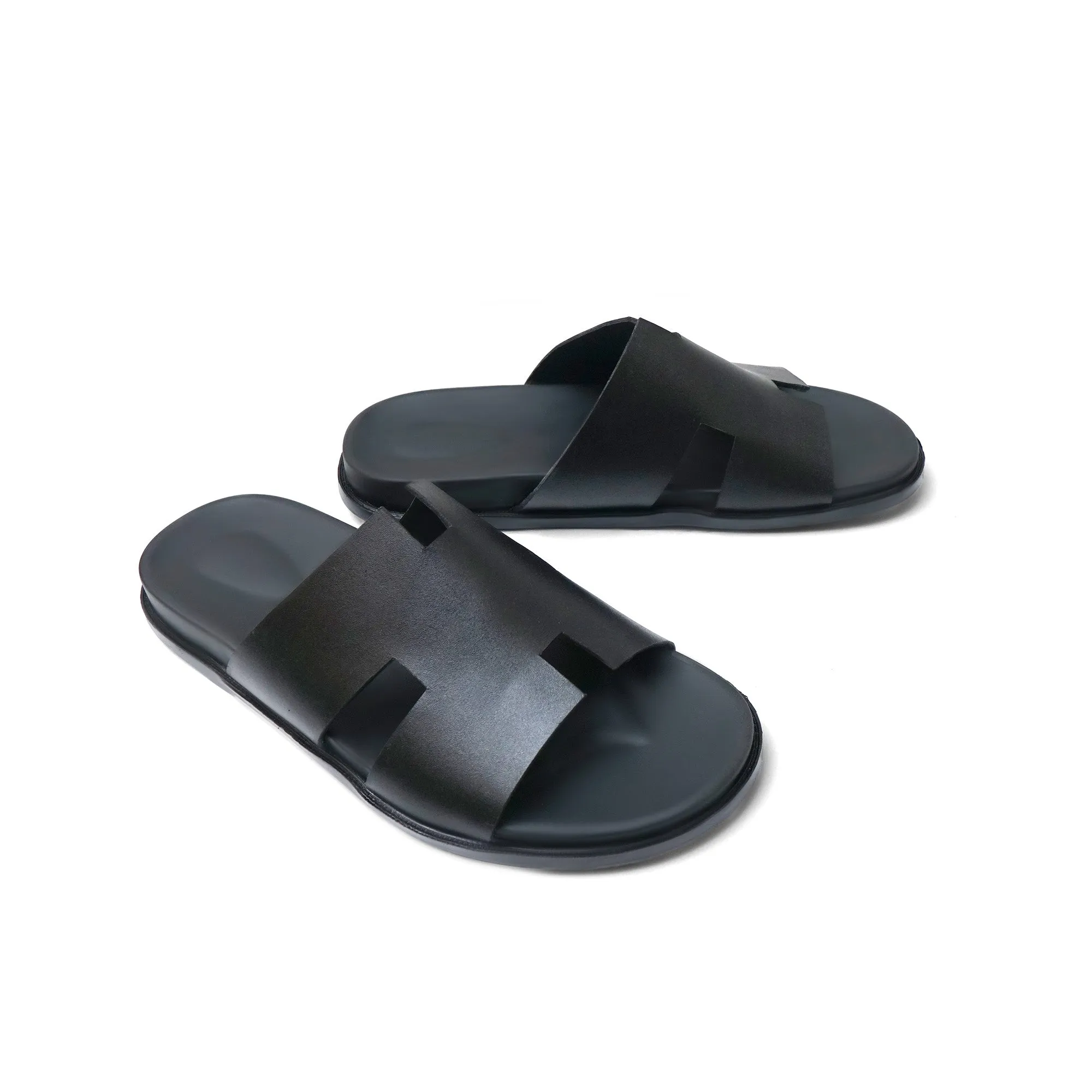 WS Pure leather Handmade Rave Black Chappal WS-1140