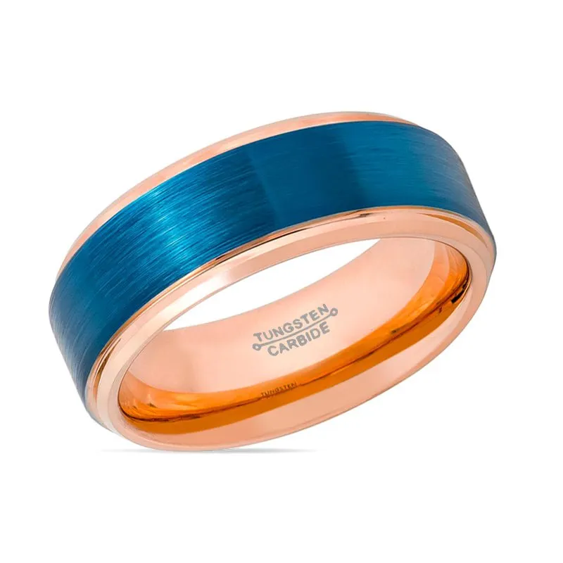 ZION | Tungsten Ring Two Tone Rose & Blue