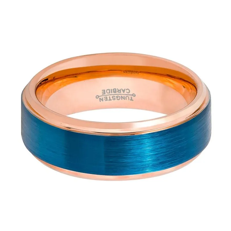 ZION | Tungsten Ring Two Tone Rose & Blue